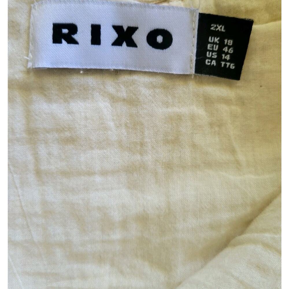 RIXO Women's Sardinia Midi Dress - Blue Daisy Chain size XL Bias Cut - Picture 3 of 8